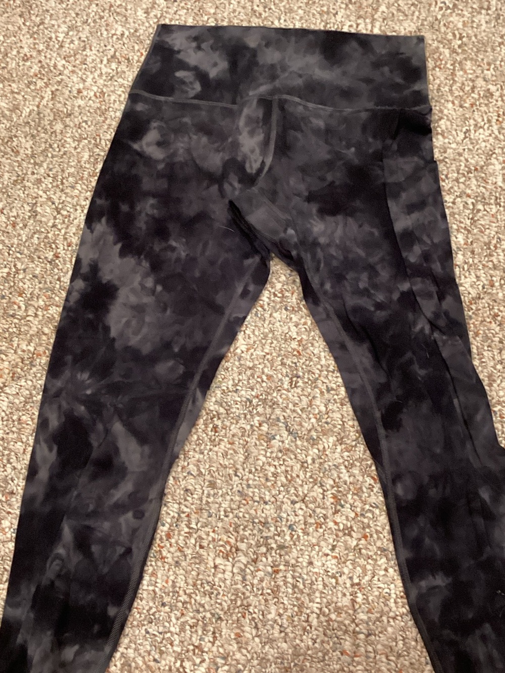 lululemon athletica Black Tie-Dye Leggings (damaged)